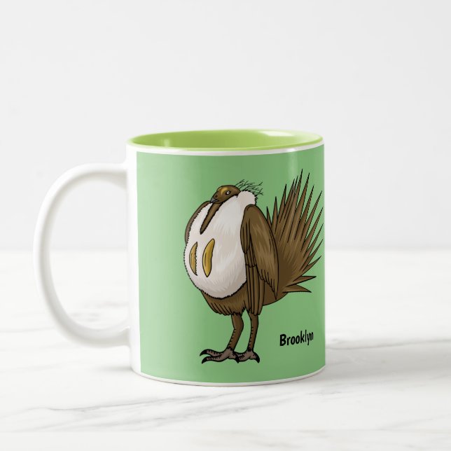 Tasse 2 Couleurs Illustration d'oiseau de tétras des armoises (Gauche)