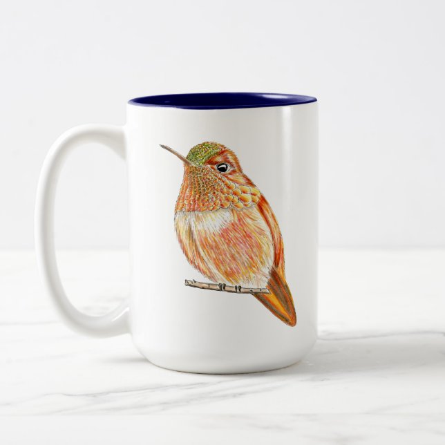 Tasse 2 Couleurs Illustration du colibri de Roufus orange (Gauche)