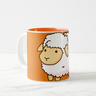 Tasse 2 Couleurs Illustration du mouton blanc mou