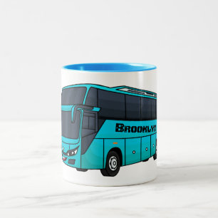 Tasse 2 Couleurs Illustration d'un autobus à passagers moderne