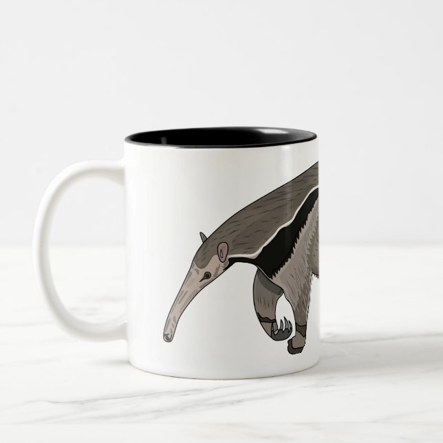 Tasse 2 Couleurs Illustration d'un dessin animé d'Anteater (Gauche)