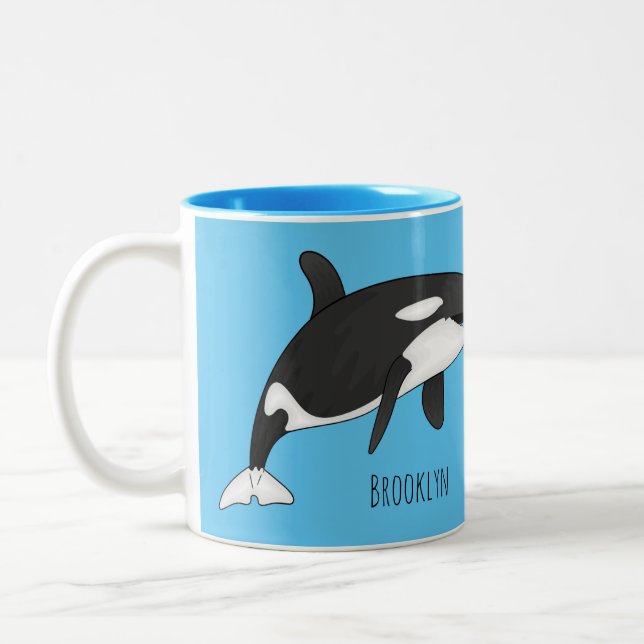 Tasse 2 Couleurs Illustration d'une baleine tueuse (Gauche)