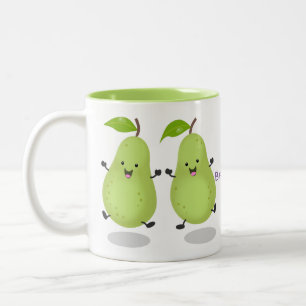 Tasse 2 Couleurs Illustration d'une paire de poires mignonne