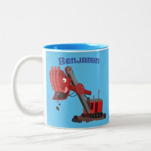 Tasse 2 Couleurs Illustration d'une pelle à vapeur rouge mou