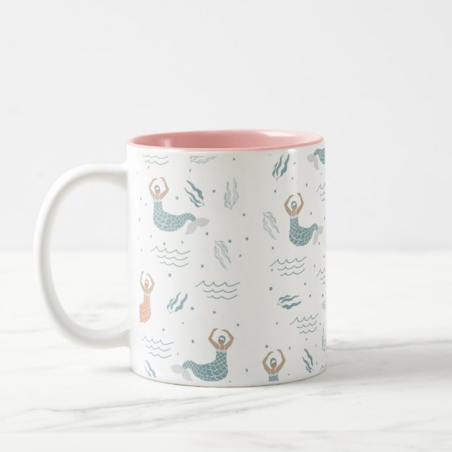 Tasse 2 Couleurs Illustration d'une sirène de danse mignonne (Gauche)