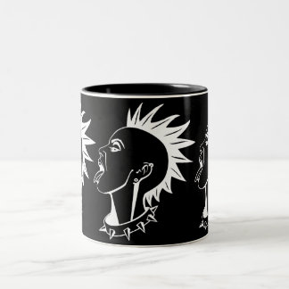 TASSE 2 COULEURS ILLUSTRATION GRAPHIQUE MODERNE DE PUNK FÉMININ