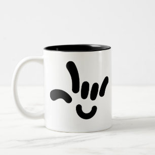 Tasse 2 Couleurs ILY (JE T'AIME) dans l'ASL