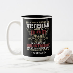 Tasse 2 Couleurs I'm Proud To Be A Veteran And A Dad