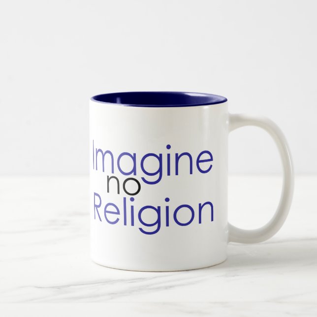 Tasse 2 Couleurs Imaginez pas de religion (Droit)