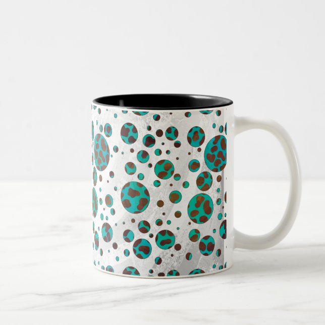 Tasse 2 Couleurs Impression Brown et Turquoise dalmate (Droit)