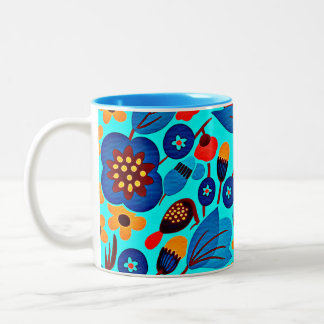 Tasse 2 Couleurs Impression florale du patrimoine mexicain