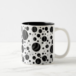 Tasse 2 Couleurs Impression noir et gris pois zèbre