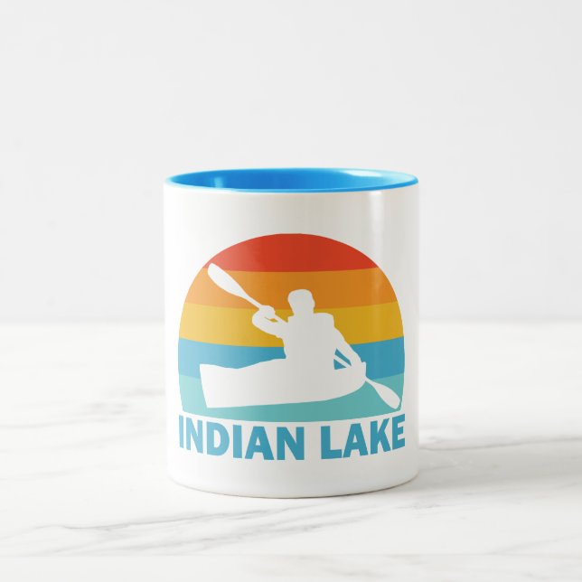 Tasse 2 Couleurs Indian Lake New York Kayak (Centre)