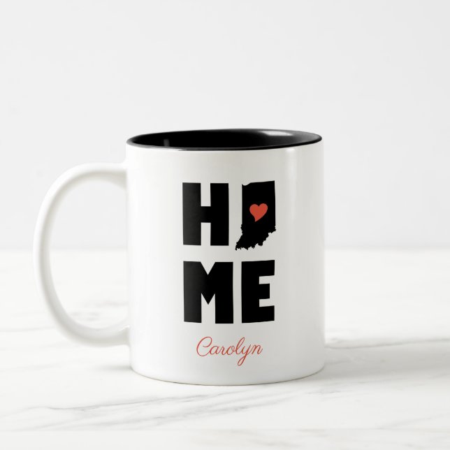 Tasse 2 Couleurs Indiana Home Personnalisé (Gauche)