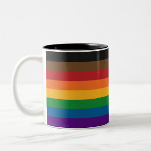 Tasse 2 Couleurs Indicateur de la Rainbow Pride Solide Inclusive
