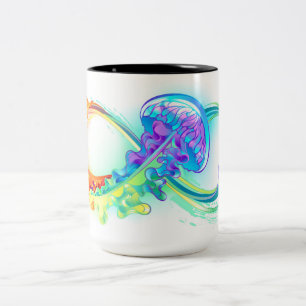 Tasse 2 Couleurs Infini avec méduse arc-en-ciel