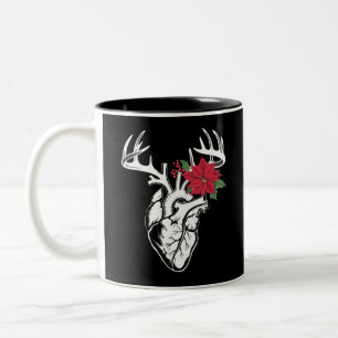 Tasse 2 Couleurs Infirmière Anatomie du coeur Reindeer Coeur Labora