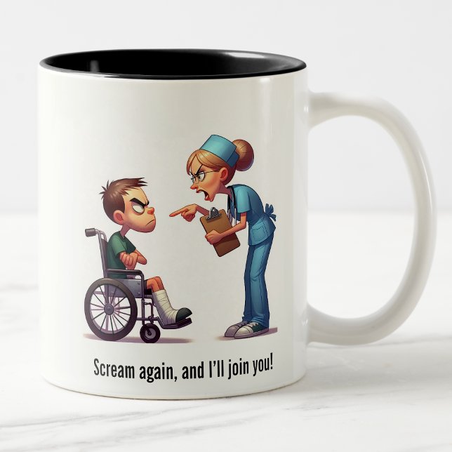 Tasse 2 Couleurs Infirmière contre renvoi de la viande usitée (Créateur téléchargé)