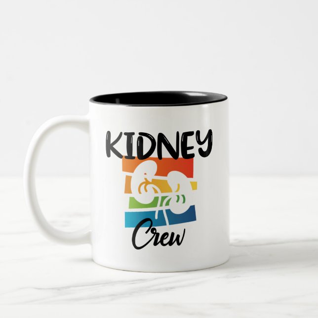 Tasse 2 Couleurs Infirmière de dialyse du rein Nephrologie du rein  (Gauche)