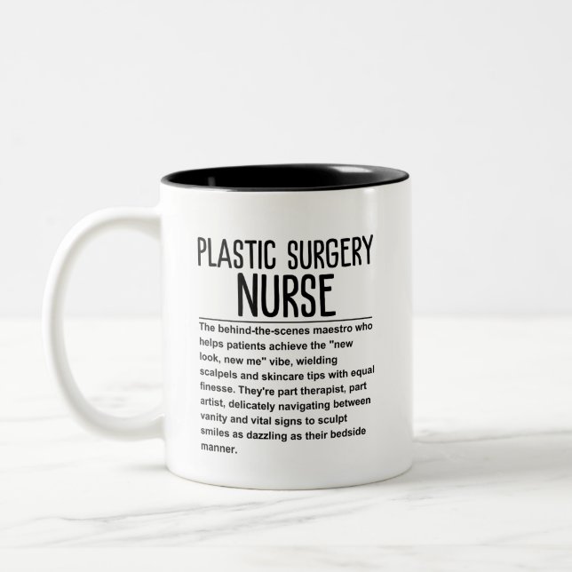 Tasse 2 Couleurs Infirmière en chirurgie plastique (Gauche)