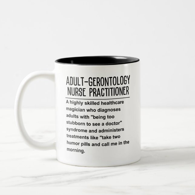 Tasse 2 Couleurs Infirmière en gérontologie pour adultes (Gauche)