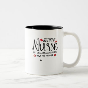 Tasse 2 Couleurs Infirmière retraitée grand par cadeau retraitée