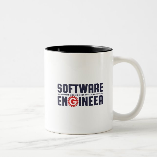 Tasse 2 Couleurs Ingénieur logiciel drôle Ingénieur Humour majeur (Droit)