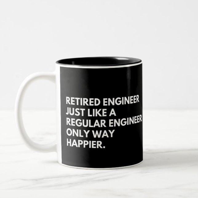 Tasse 2 Couleurs Ingénieur retraité Drôle Travail Retraite Disant (Gauche)