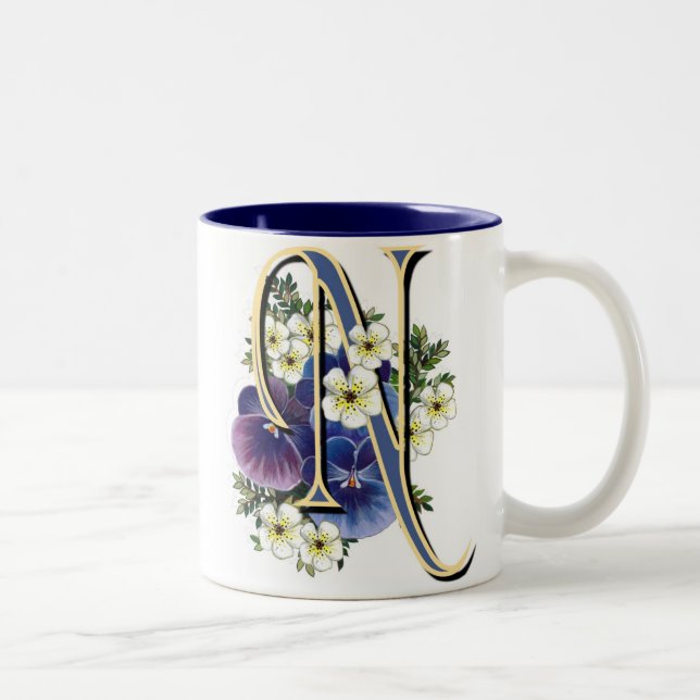Tasse 2 Couleurs Initiale de pensée - N (Droit)