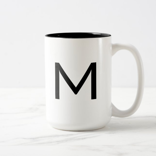 Tasse 2 Couleurs INITIALE personnalisée  (Droit)