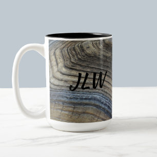 Tasse 2 Couleurs Initiale photographique naturelle Tortoiseshell