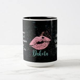 Tasse 2 Couleurs Initiales Monogrammes modifiables Mesaje & photo n
