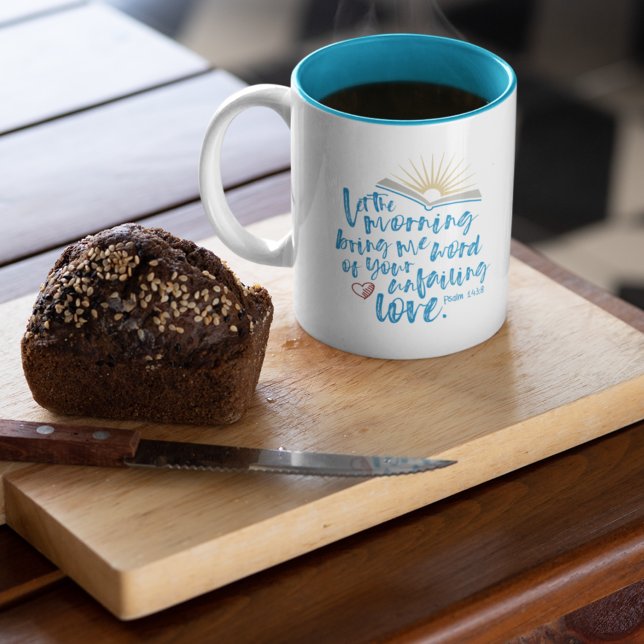 Tasse 2 Couleurs INJUSTE AMOUR Psaume Bible Écriture Bleu clair (Créateur téléchargé)