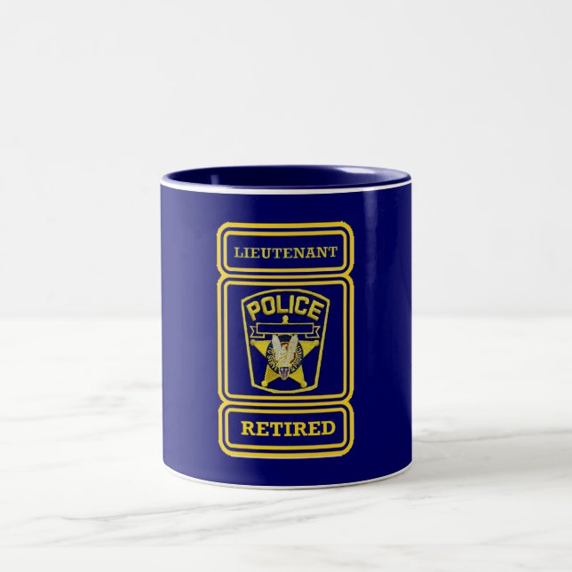 Tasse 2 Couleurs Insigne à la retraite du lieutenant de police (Centre)