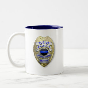 Tasse 2 Couleurs Insigne de l'aumônier de police de la Ligne Bleue 