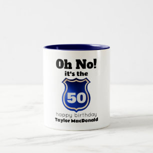 Tasse 2 Couleurs Insigne d'officier de police drôle 50e anniversair