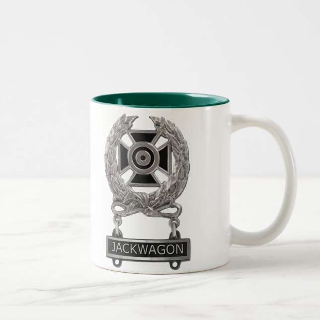 Tasse 2 Couleurs Insigne expert de Jackwagon (Droit)