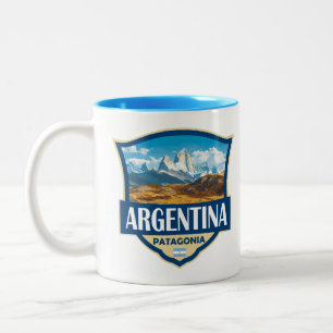 Tasse 2 Couleurs Insigne Rétro d'Illustration d'Argentine