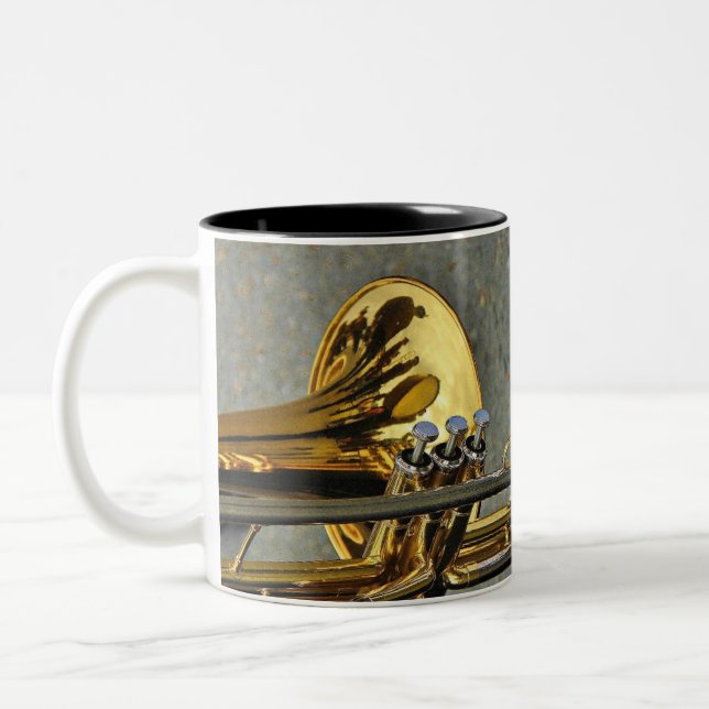 Tasse 2 Couleurs instrument de musique Trombone avec notation (Gauche)