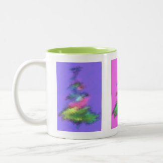 Tasse 2 Couleurs Intérieur vert de la Musique des arbres de Noël