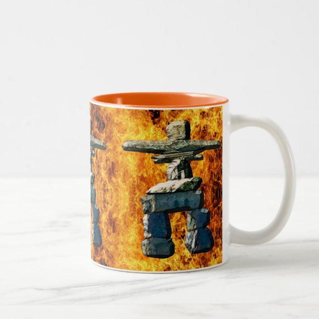 Tasse 2 Couleurs Inukshuk Native American Spirit Stones (Droit)