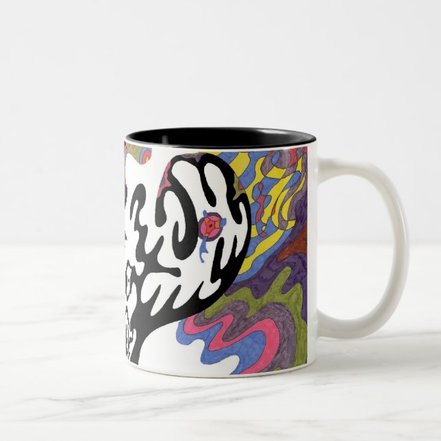 Tasse 2 Couleurs "Invasion" Art Abstrait (Droit)