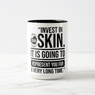 Tasse 2 Couleurs Investissez dans votre citation Skincare Lover