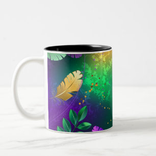 Tasse 2 Couleurs Iridescente mardi gras arrière - plan avec perles