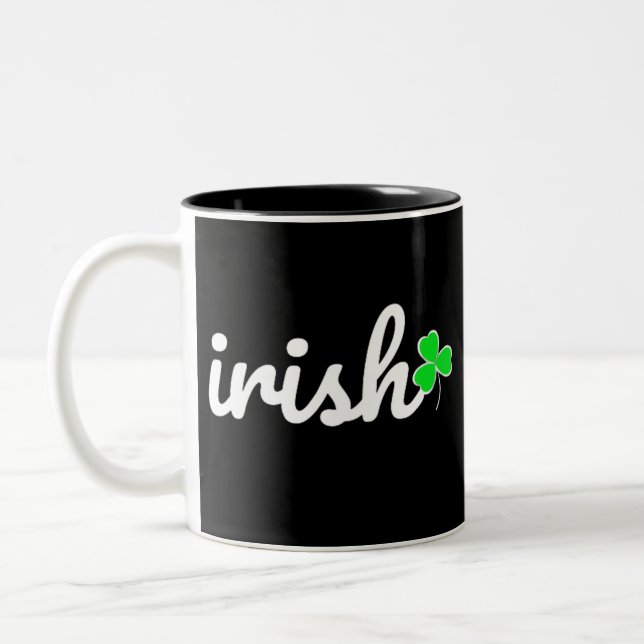 Tasse 2 Couleurs Irish St. Patrick's Day Shamrock chanceux (Gauche)