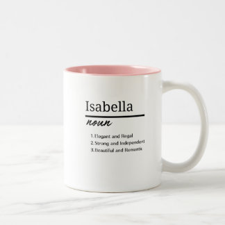 Tasse 2 Couleurs Isabella, Fille Nom Personnalisé Définition