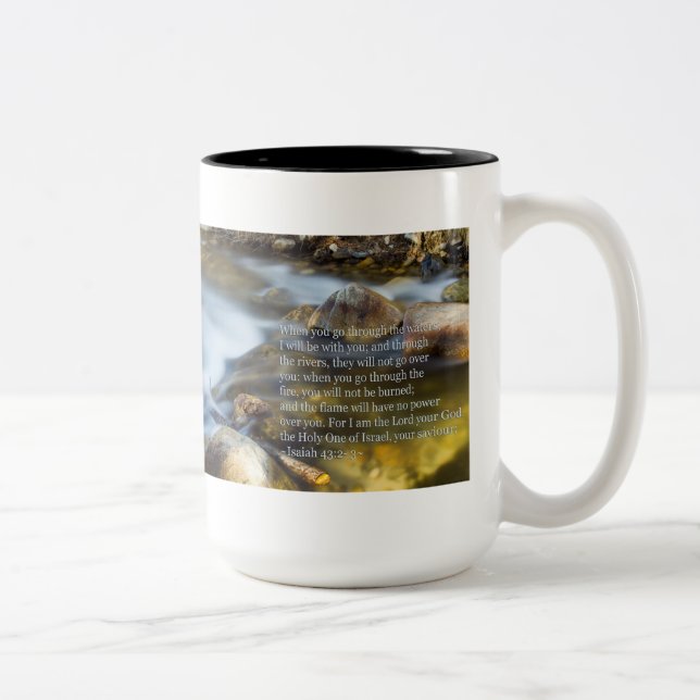 Tasse 2 Couleurs Isaïe 43 : 2 ou 3 (Droit)