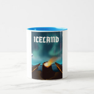 Tasse 2 Couleurs Islande aurora borealis