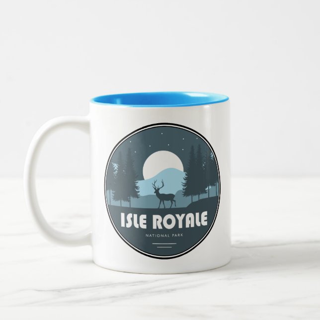 Tasse 2 Couleurs Isle Royale National Park Deer (Gauche)