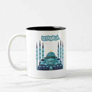 Tasse 2 Couleurs Istanbul Turquie Souvenir en bleu et en cyano coul